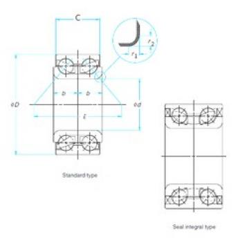 42 mm x 80 mm x 44 mm  NSK ZA-42BWD22ACA12-01 E تناقص الأسطوانة المحامل