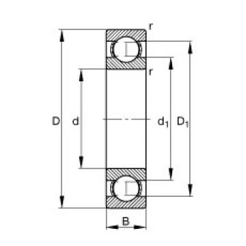 150 mm x 190 mm x 20 mm  FAG 61830 الكرات الأخدود العميق