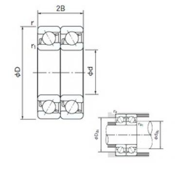 50 mm x 110 mm x 27 mm  NACHI 7310DT الاتصال الكرات الزاوي