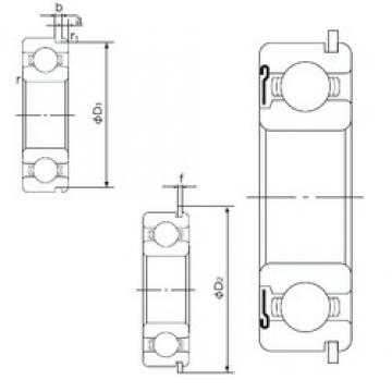 85 mm x 130 mm x 22 mm  NACHI 6017ZNR الكرات الأخدود العميق