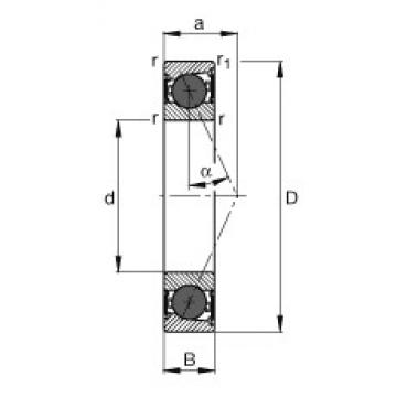 85 mm x 130 mm x 22 mm  FAG HCB7017-E-2RSD-T-P4S الاتصال الكرات الزاوي