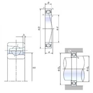 55 mm x 90 mm x 18 mm  NSK 55BER10S الاتصال الكرات الزاوي