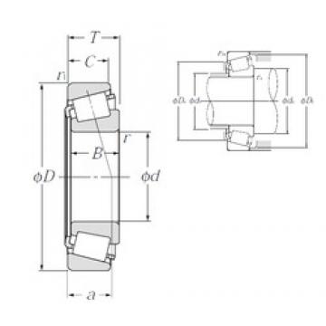 44,45 mm x 95,25 mm x 28,575 mm  NTN 4T-33885/33821 تناقص الأسطوانة المحامل