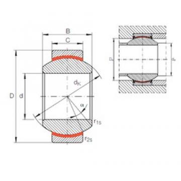 20 mm x 42 mm x 25 mm  INA GE 20 FW محامل عادي