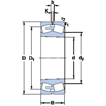 1000 mm x 1420 mm x 308 mm  SKF 230/1000 CAKF/W33 محامل كروية