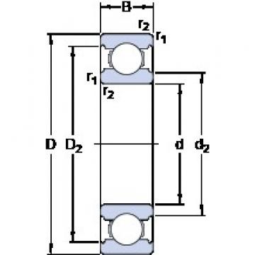 12 mm x 28 mm x 8 mm  SKF W 6001 الكرات الأخدود العميق