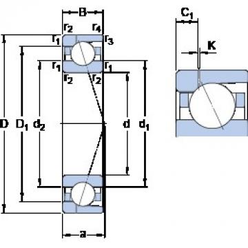 190 mm x 260 mm x 33 mm  SKF 71938 CD/P4AH1 الاتصال الكرات الزاوي