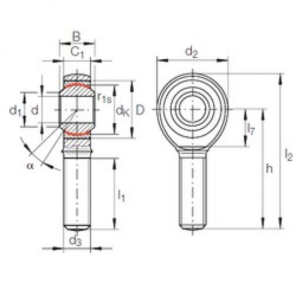 25 mm x 47 mm x 31 mm  INA GAKR 25 PW محامل عادي #1 image