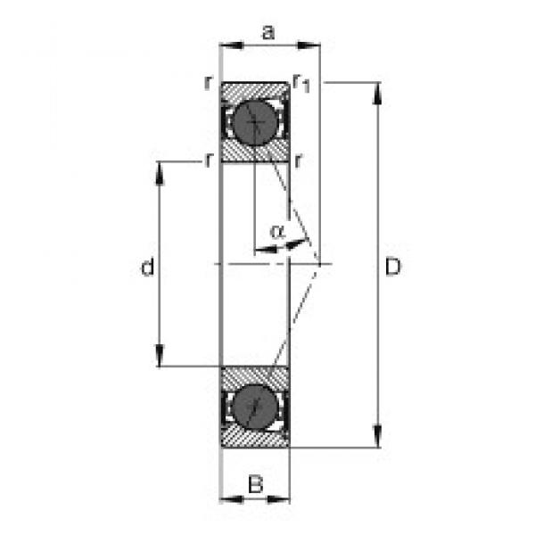 85 mm x 130 mm x 22 mm  FAG HCB7017-E-2RSD-T-P4S الاتصال الكرات الزاوي #1 image