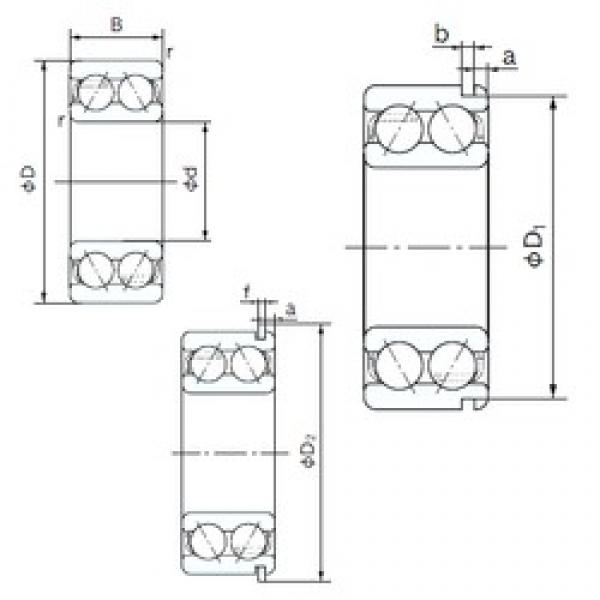 20 mm x 47 mm x 20.6 mm  NACHI 5204ANR الاتصال الكرات الزاوي #1 image