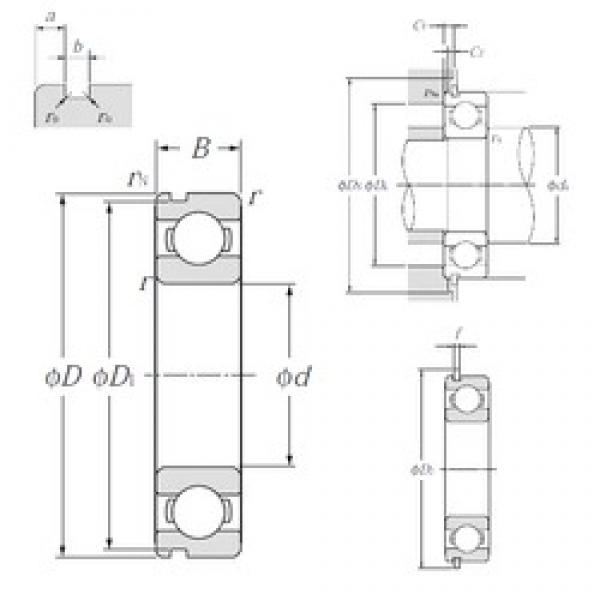 95 mm x 170 mm x 32 mm  NTN 6219NR الكرات الأخدود العميق #1 image