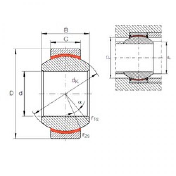 20 mm x 42 mm x 25 mm  INA GE 20 FW محامل عادي #1 image