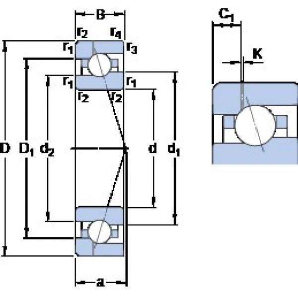 20 mm x 42 mm x 12 mm  SKF 7004 CE/P4AH1 الاتصال الكرات الزاوي #1 image