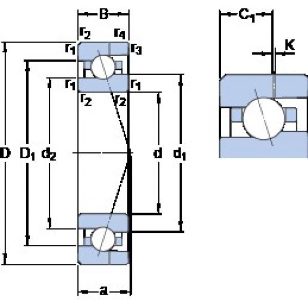 7 mm x 19 mm x 6 mm  SKF 707 ACE/HCP4AH الاتصال الكرات الزاوي #1 image